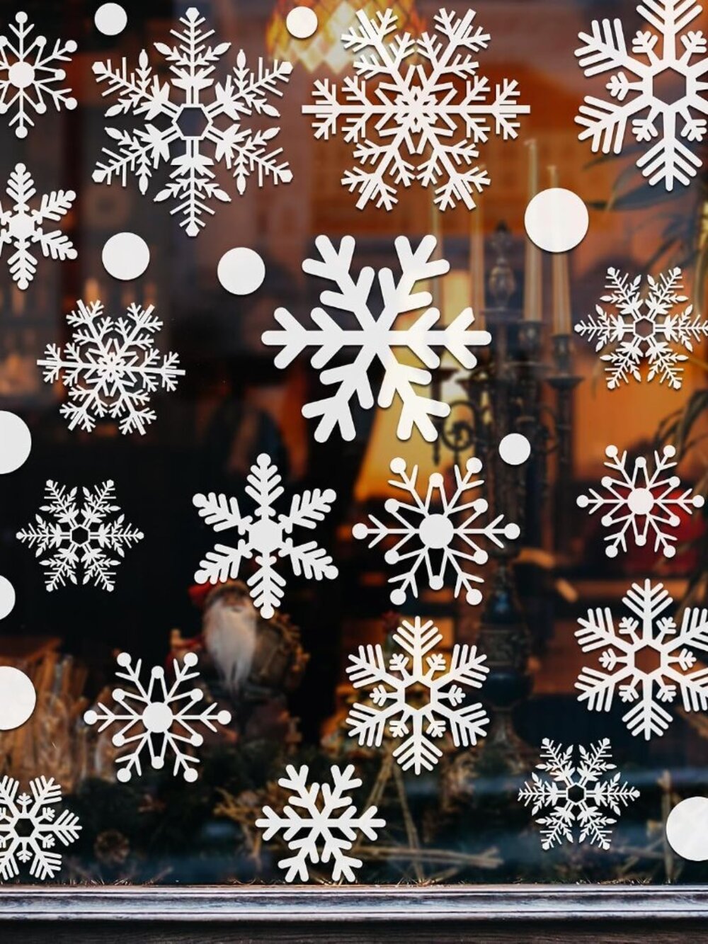 321pcs Christmas Window Decals - 9 Sheets of Snowflakes, Winter & Holiday Design